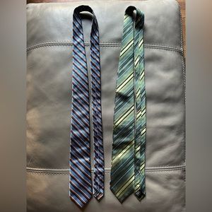 (2/$20) Beautiful 100% Silk Striped Ties